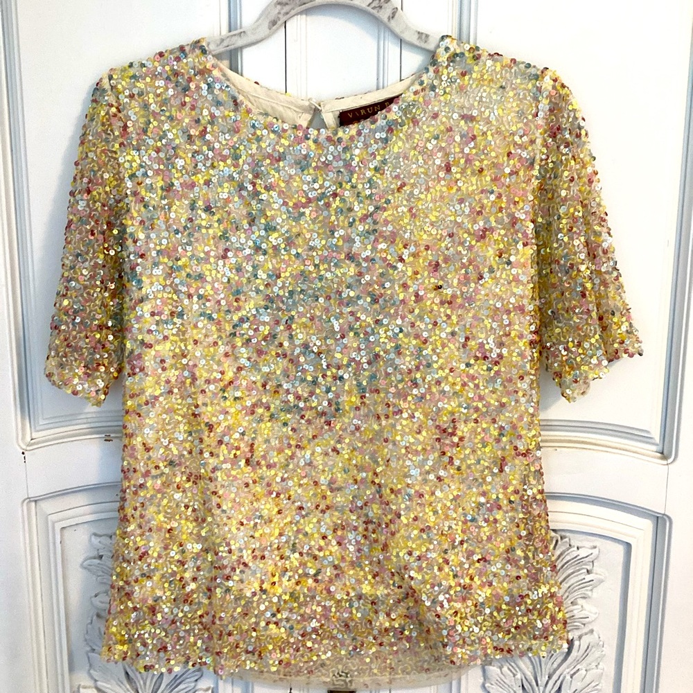 Anthropologie Varun Bahl sequin top